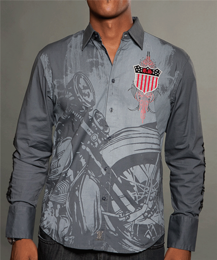 Рубашка мужская Rebel Spirit LSW121392-CHARCOAL