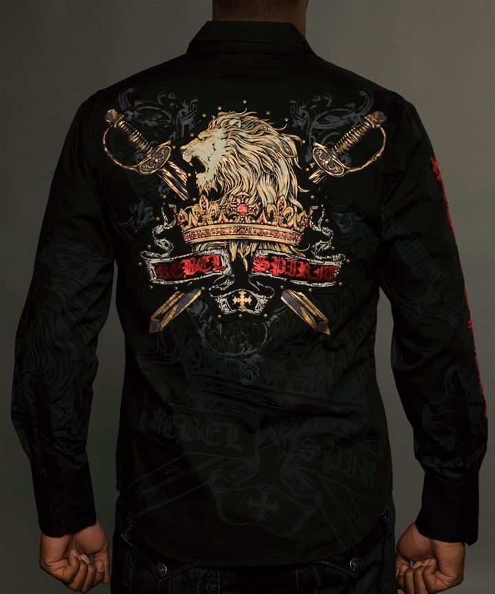 Рубашка мужская Rebel Spirit LSW121277-BLACK