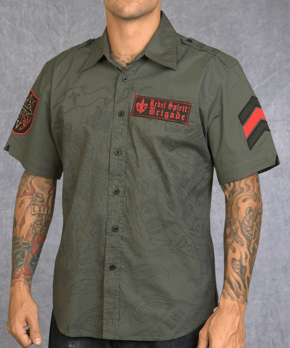 Рубашка мужская Rebel Spirit SSW111027-OLV