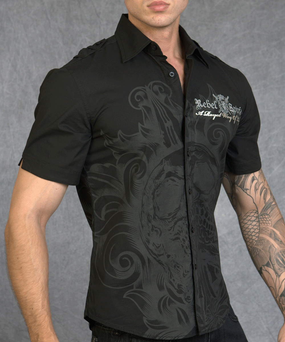Рубашка мужская Rebel Spirit SSW110770-BLK