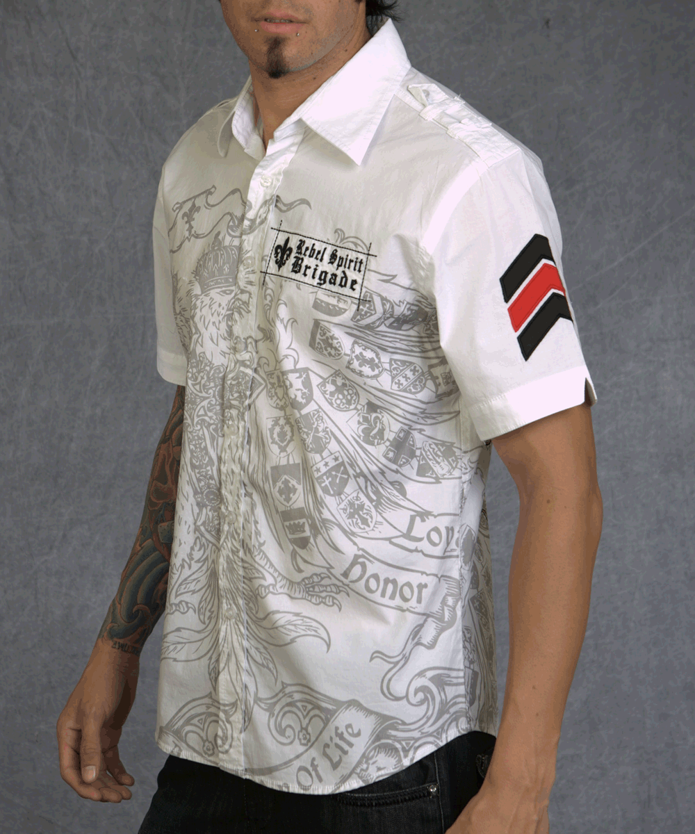 Рубашка мужская Rebel Spirit SSW111026-WHT