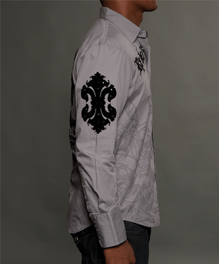Рубашка мужская Rebel Spirit LSW121386-GREY