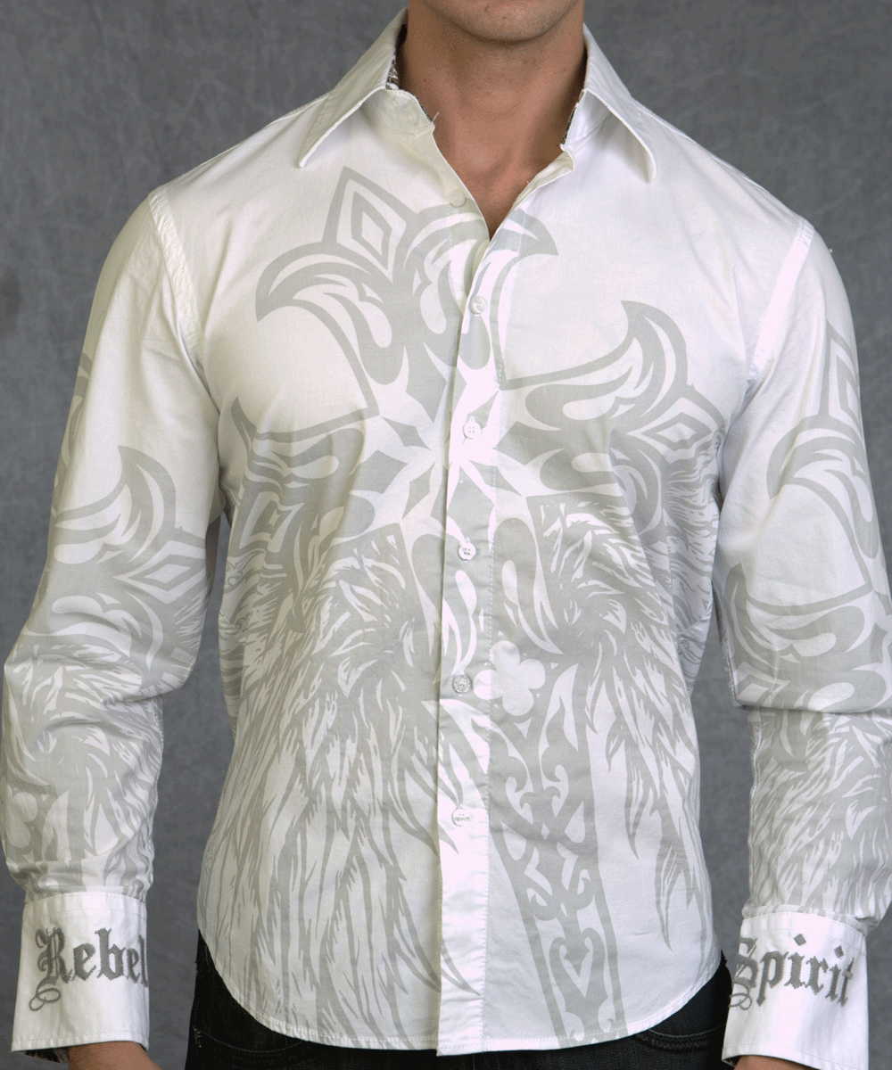 Рубашка мужская Rebel Spirit LSW110778-WHT
