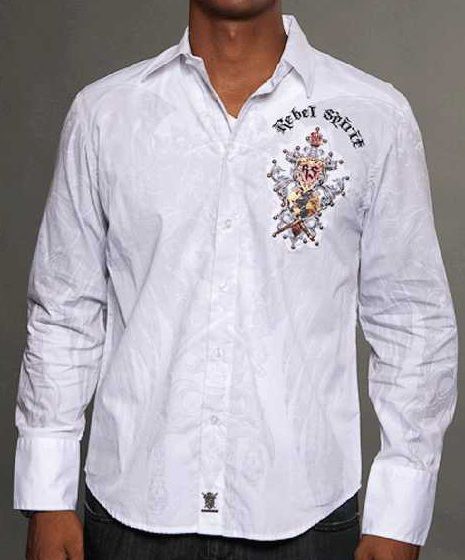 Рубашка мужская Rebel Spirit LSW121357-WHITE