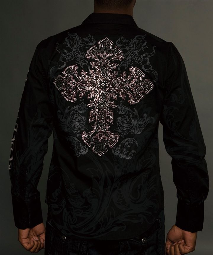 Рубашка мужская Rebel Spirit LSW121211-BLACK