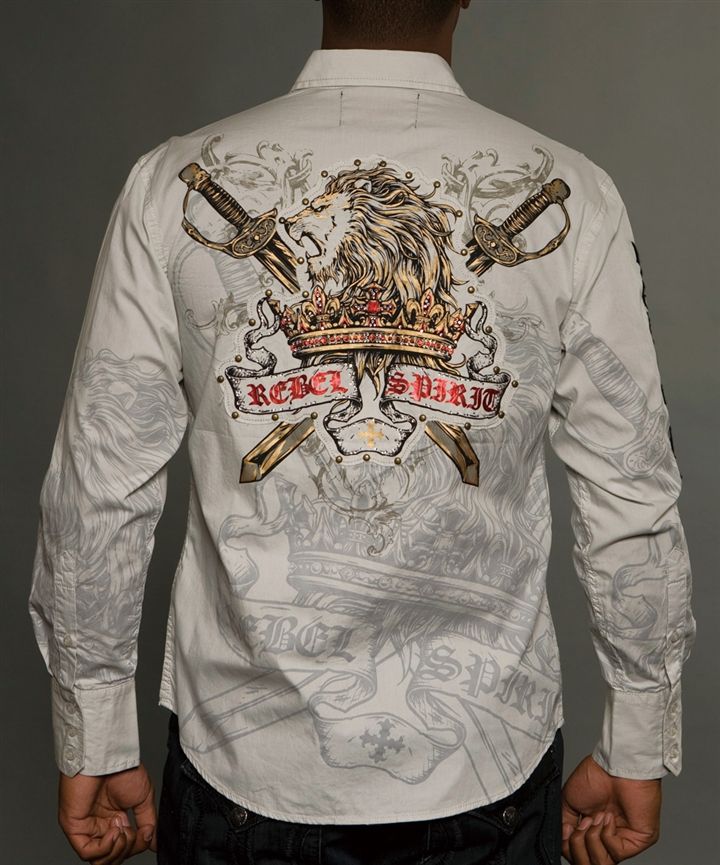 Рубашка мужская Rebel Spirit LSW121290-GREY