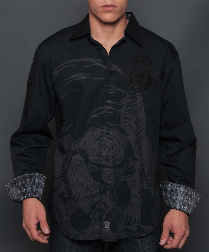 Рубашка мужская Rebel Spirit LSW131455-BLK