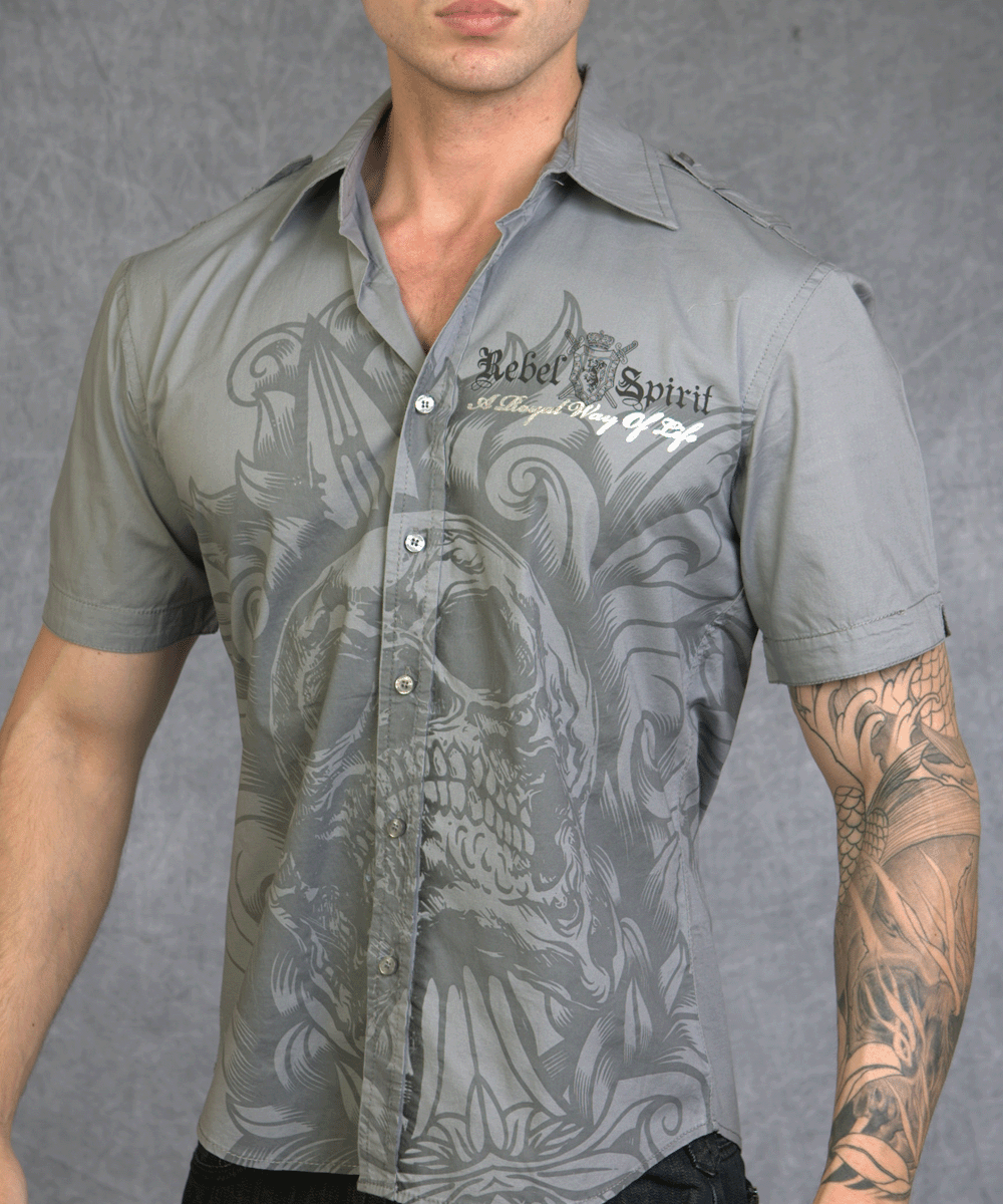 Рубашка мужская Rebel Spirit SSW110775-GREY