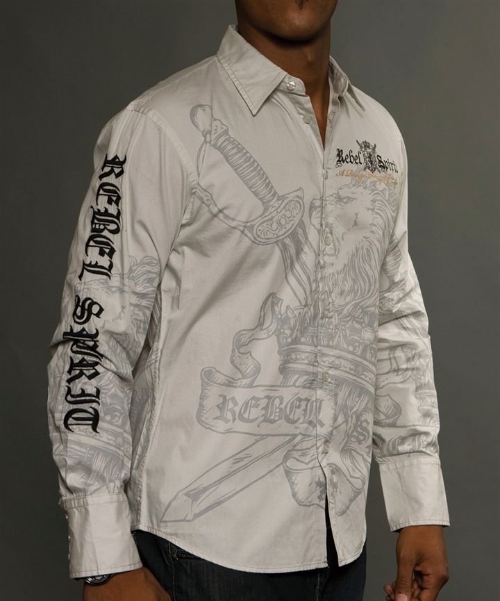 Рубашка мужская Rebel Spirit LSW121290-GREY